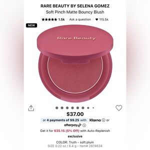 Rare Beauty Soft Pinch Matte Bouncy Blush SHADE TRUTH